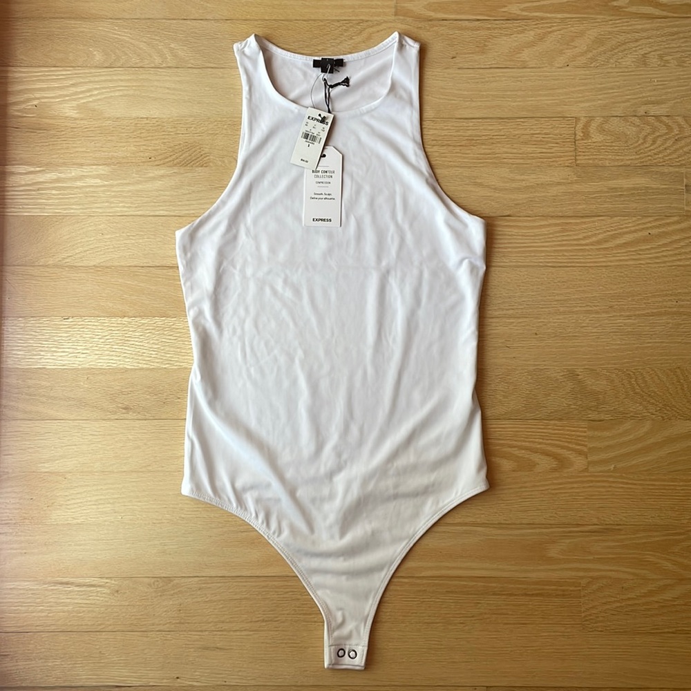 White Body Contour Thong Body Suit